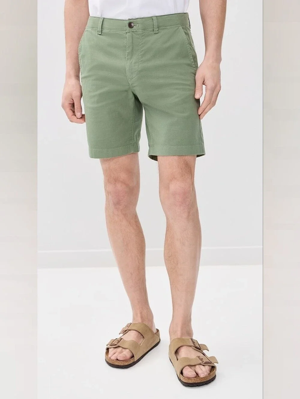 Faherty All Day Shorts Performance 9” Sage/Green Chino Belt Loop Preppy Size 30